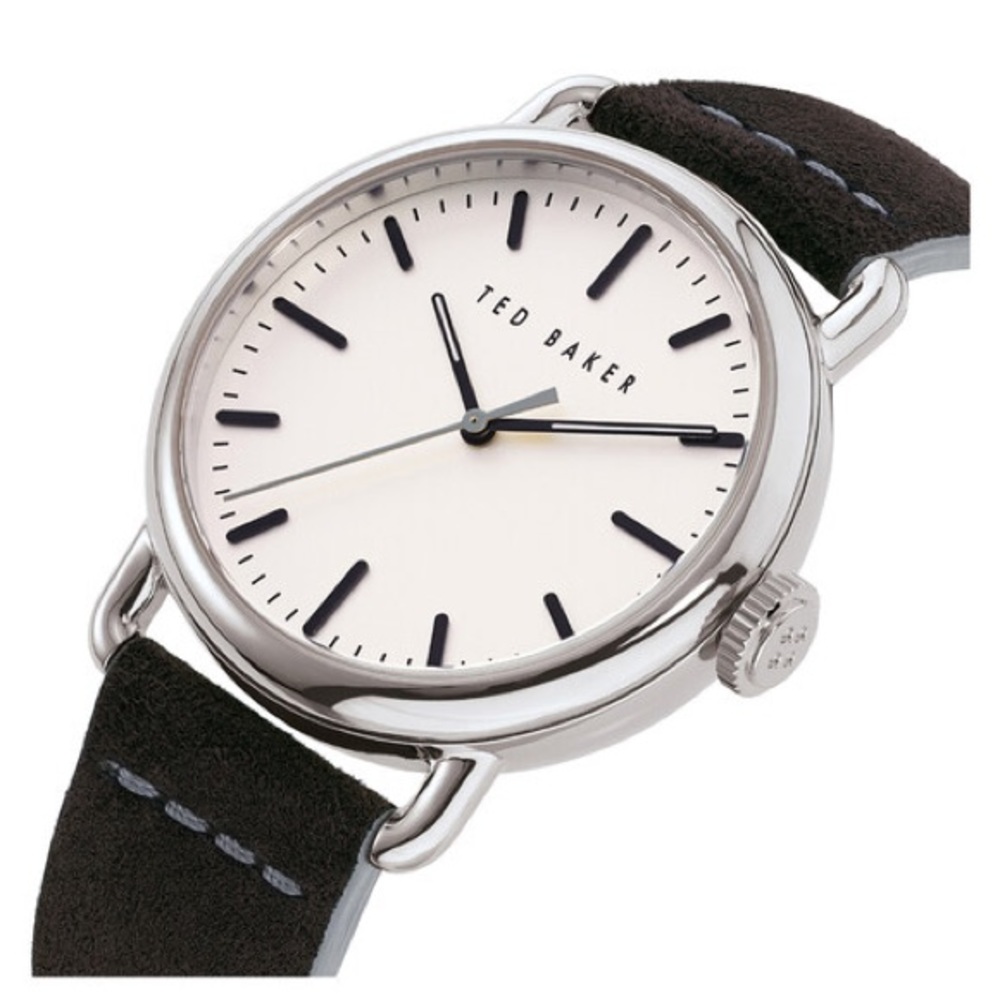 TED BAKER Tomcooa Leather Strap Watch, 40mm In Black/ White/ Silver